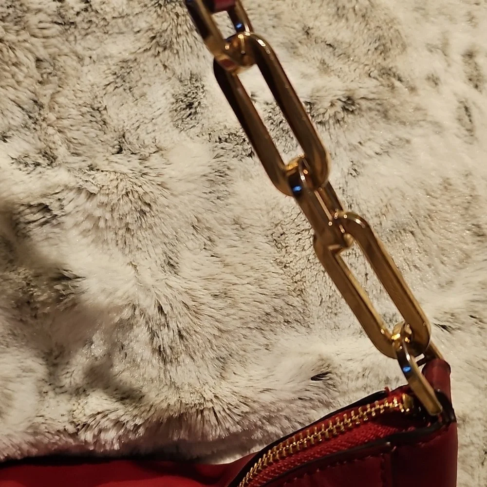 Michael Kors Red Leather Shoulder Bag Good Condition